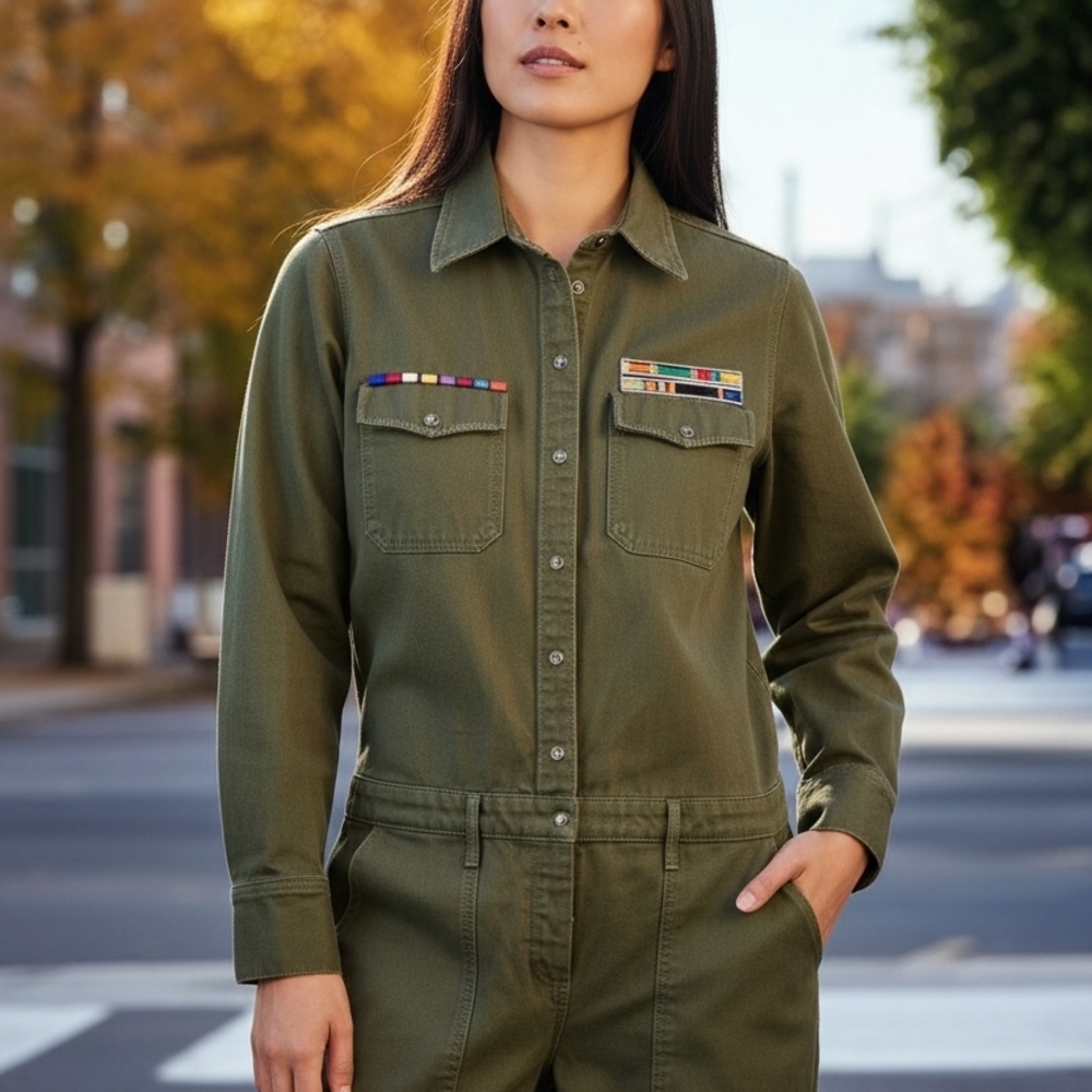 Mira Mikati Olive Green Utility Jumpsuit | US 6